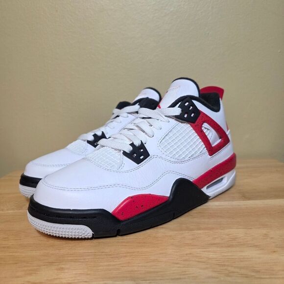 Nike Air Jordan 4 Retro Red Cement White 408452-161 GS Youth Size 4Y Women's 5.5 - Picture 3 of 7